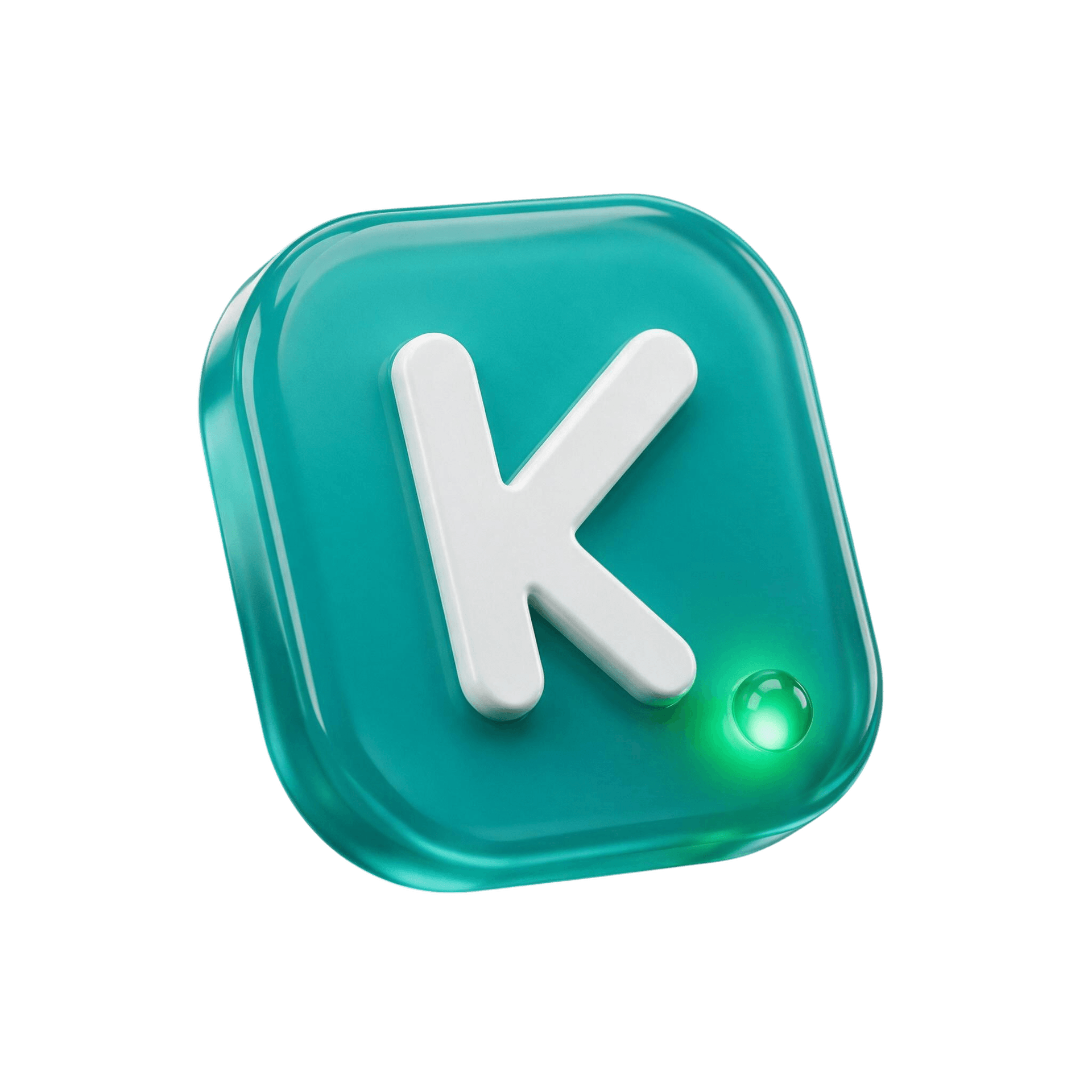 Le badge Klayve — le K et sa pastille « en ligne »